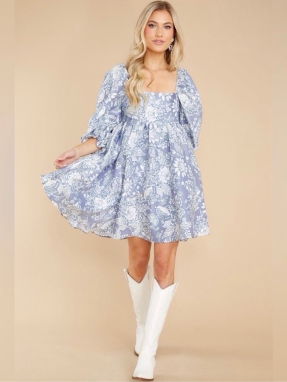 Anthropologie Storia Floral Babydoll Cottagecore Fairy Boho Puff Sleeves Dress S